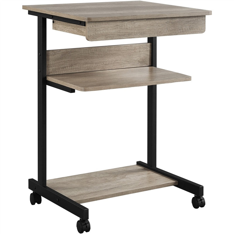 Yaheetech Rolling Computer Desk with Drawer & Keyboard Tray