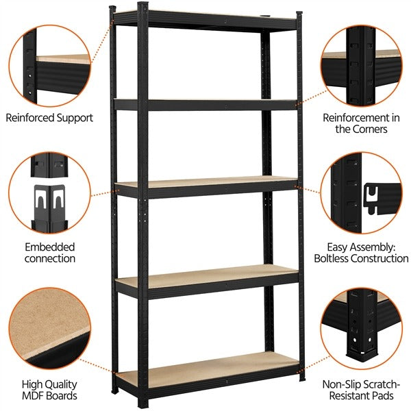 Yaheetech Storage Shelves, 5 Tier (35.5 W× 12 D × 71 H Inches)