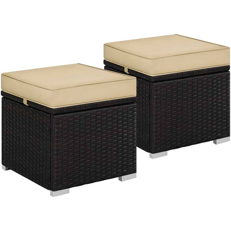 Yaheetech Wicker Ottomans, Set of 2