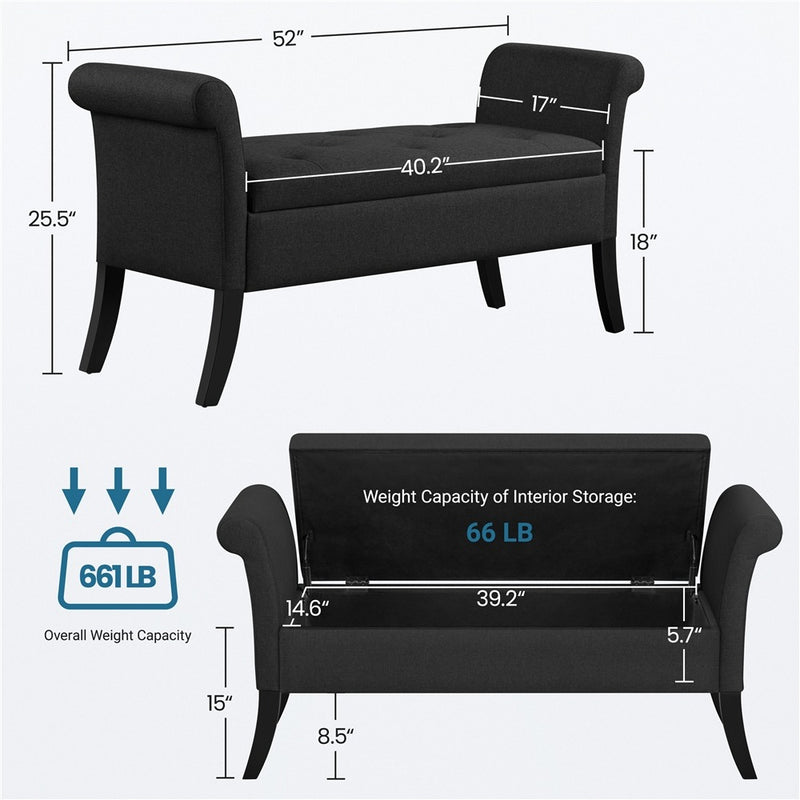 Yaheetech Ottoman with Storage, 52"