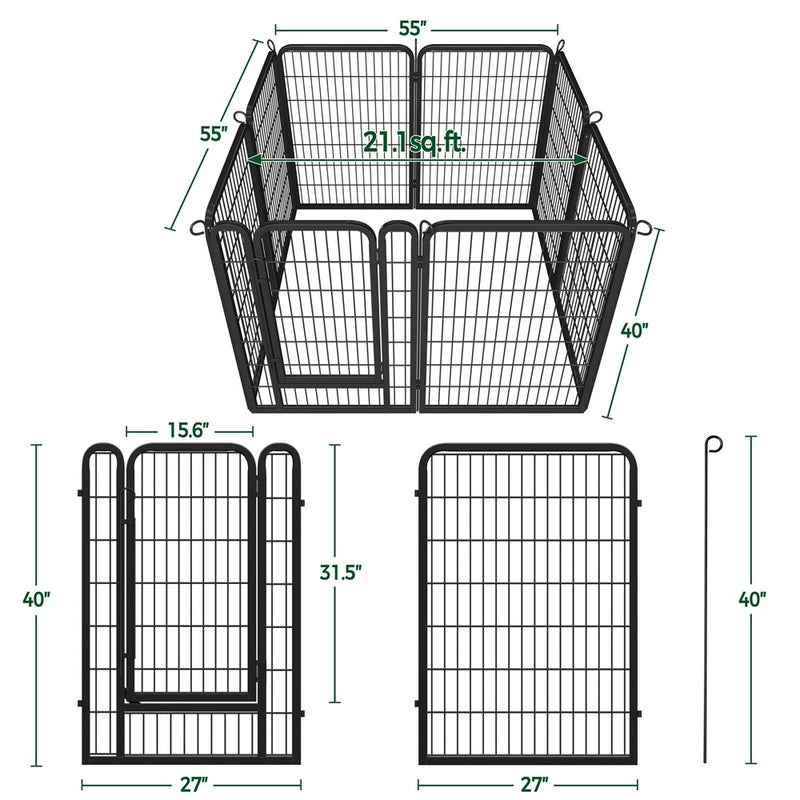 Yaheetech 39.5″ Tall, 8 Panels Dog Playpen