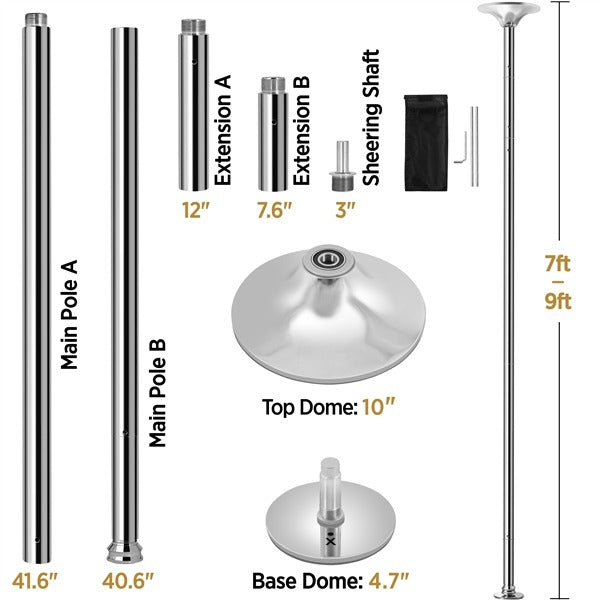 Yaheetech Portable 45mm Spinning Static Dancing Pole