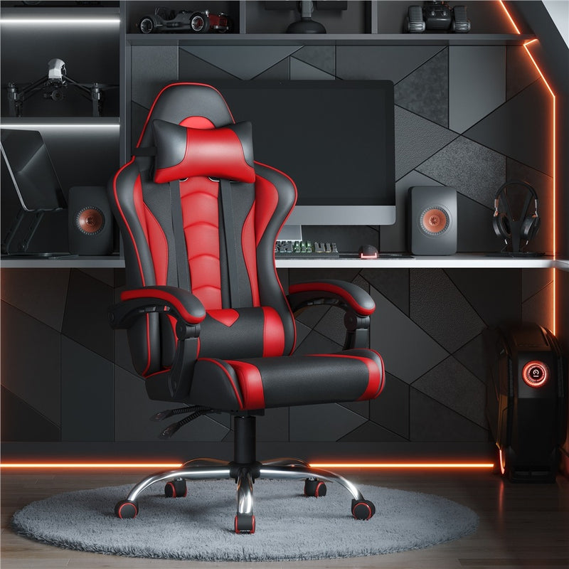 Yaheetech Computer Office Chair with Headrest and Massage Lumbar Support