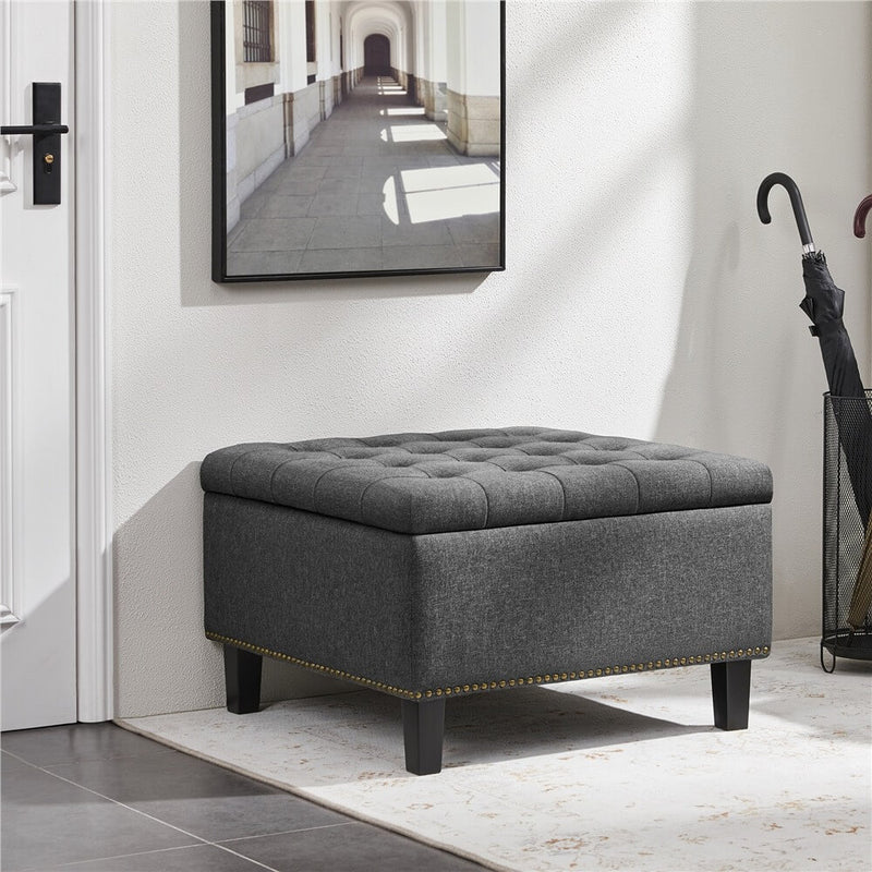 Yaheetech 28-inch Entryway Ottoman Bench with Storage