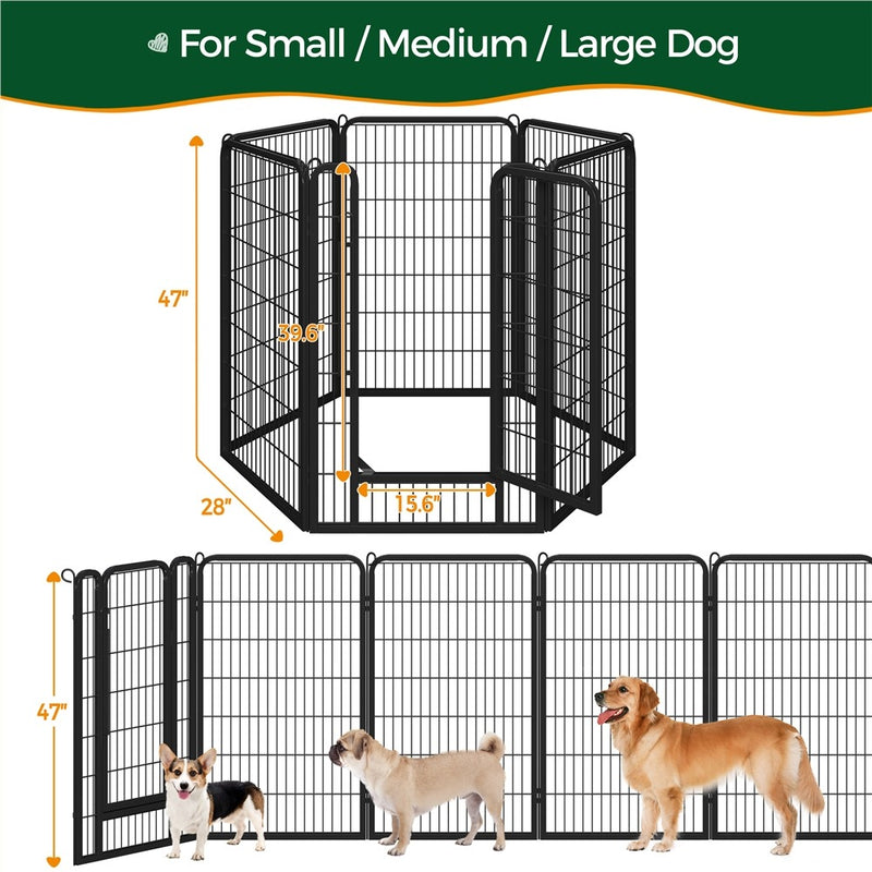 Yaheetech 47.5″ Tall 6/8 Panels Dog Playpen Outdoor