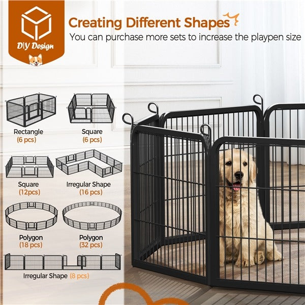 Yaheetech Wide Panel Dog Playpen, 12 Panels 24/32 inch