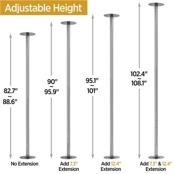 Yaheetech Portable Dancing Pole Height Adjustable 6.9ft-9ft