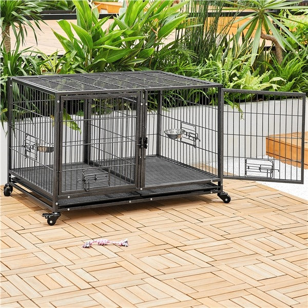 Yaheetech Stackable Dog Crate with Divider 43''