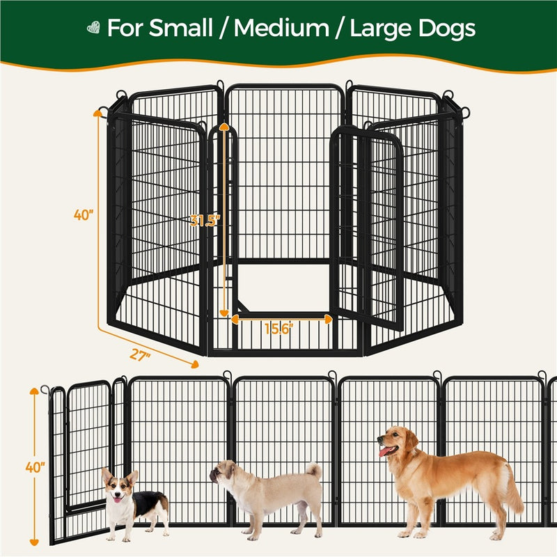 Yaheetech 39.5″ Tall, 8 Panels Dog Playpen