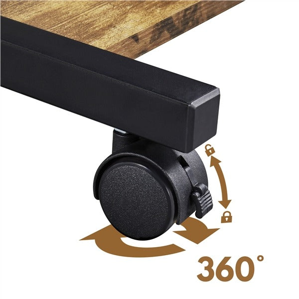 Yaheetech 3 Tiers Rolling Computer Desk with Keyboard Tray