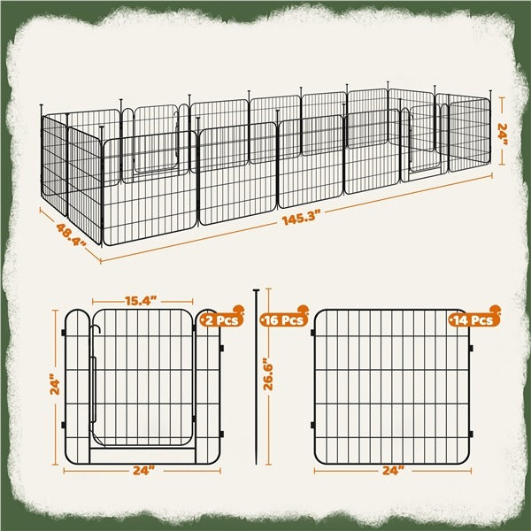 Yaheetech Expandable Dog Playpen, 16 Panel 24/32 inch