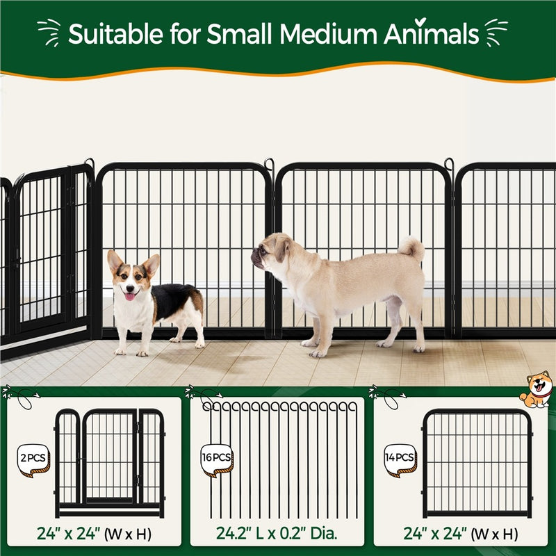 Yaheetech Dog Playpen Outdoor, 24 inch 16/12 Panels