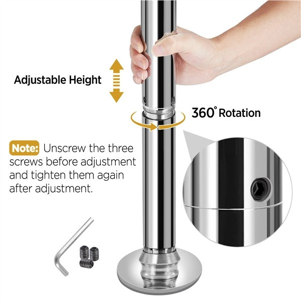 Yaheetech Portable 45mm Spinning Static Dancing Pole