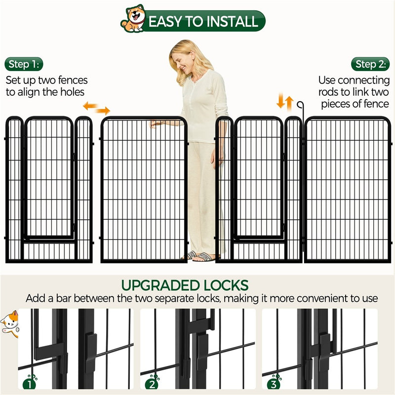Yaheetech 47.5″ Tall 6/8 Panels Dog Playpen Outdoor