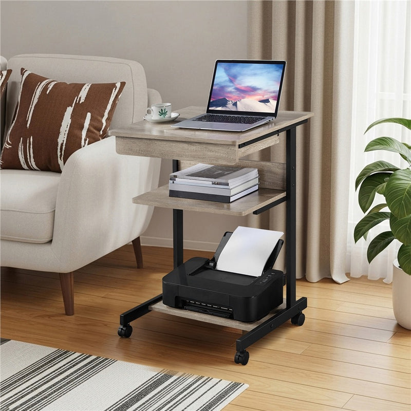 Yaheetech Rolling Computer Desk with Drawer & Keyboard Tray