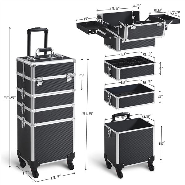 Yaheetech Professional Makeup Train Case 5 in 1