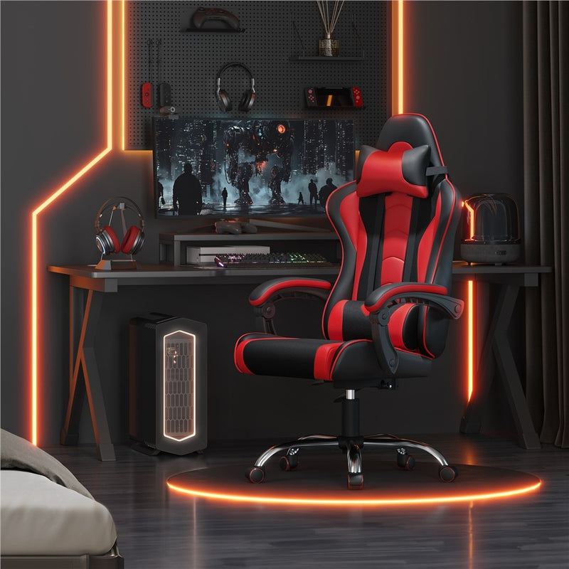 Yaheetech Computer Office Chair with Headrest and Massage Lumbar Support