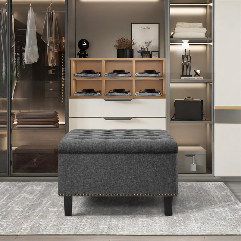 Yaheetech 28-inch Entryway Ottoman Bench with Storage