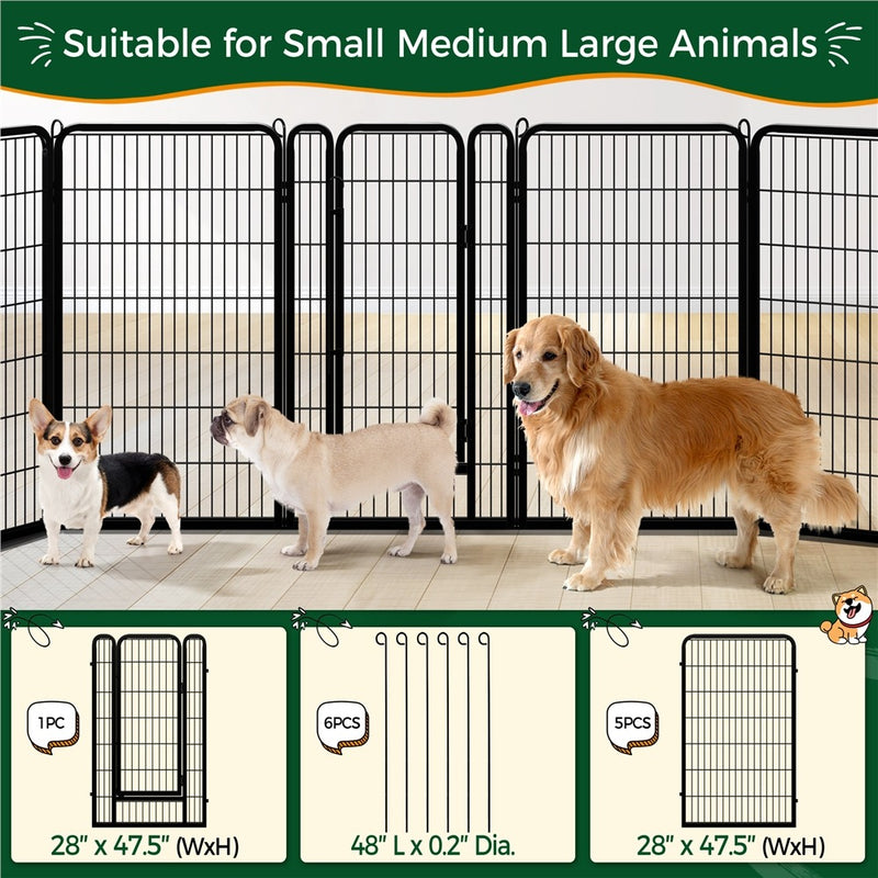Yaheetech 47.5″ Tall 6/8 Panels Dog Playpen Outdoor