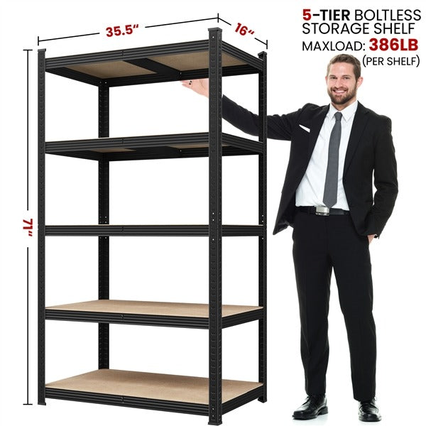 Yaheetech Storage Shelves, 5 Tier (35.5 W x 16 D x 71 H Inches)