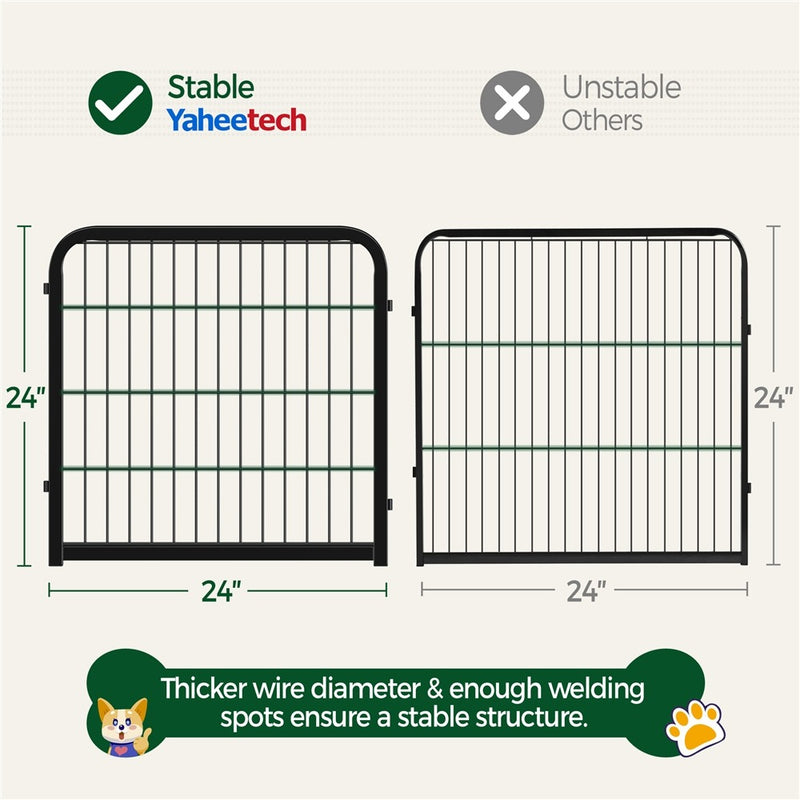 Yaheetech Dog Playpen Outdoor, 24 inch 16/12 Panels