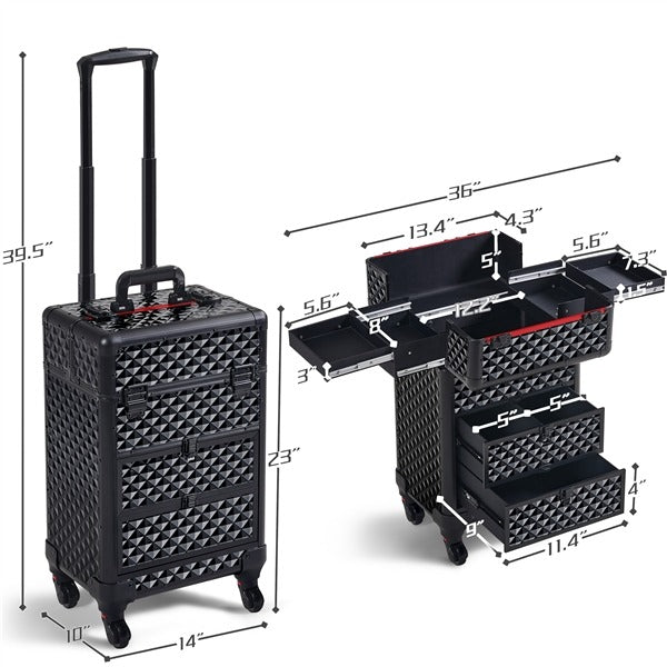 Yaheetech Rolling Makeup Train Case