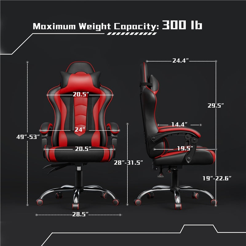 Yaheetech Computer Office Chair with Headrest and Massage Lumbar Support