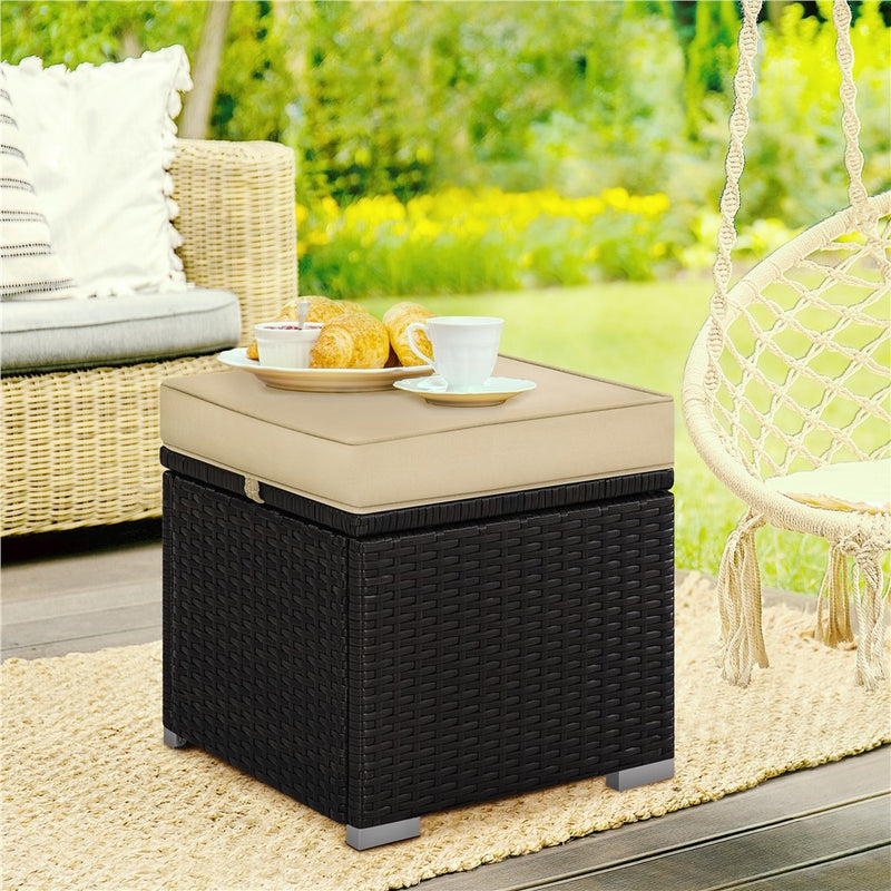 Yaheetech Wicker Ottomans, Set of 2
