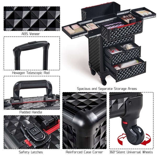 Yaheetech Rolling Makeup Train Case