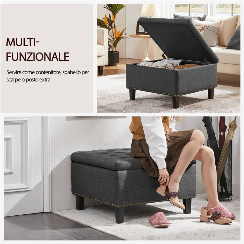Yaheetech 28-inch Entryway Ottoman Bench with Storage
