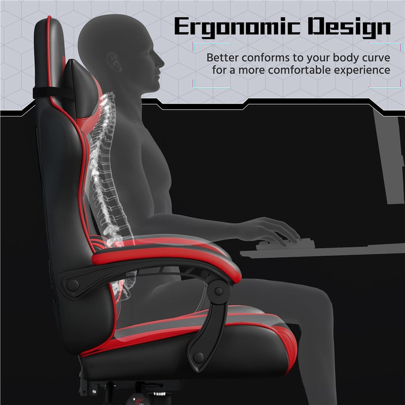 Yaheetech Computer Office Chair with Headrest and Massage Lumbar Support