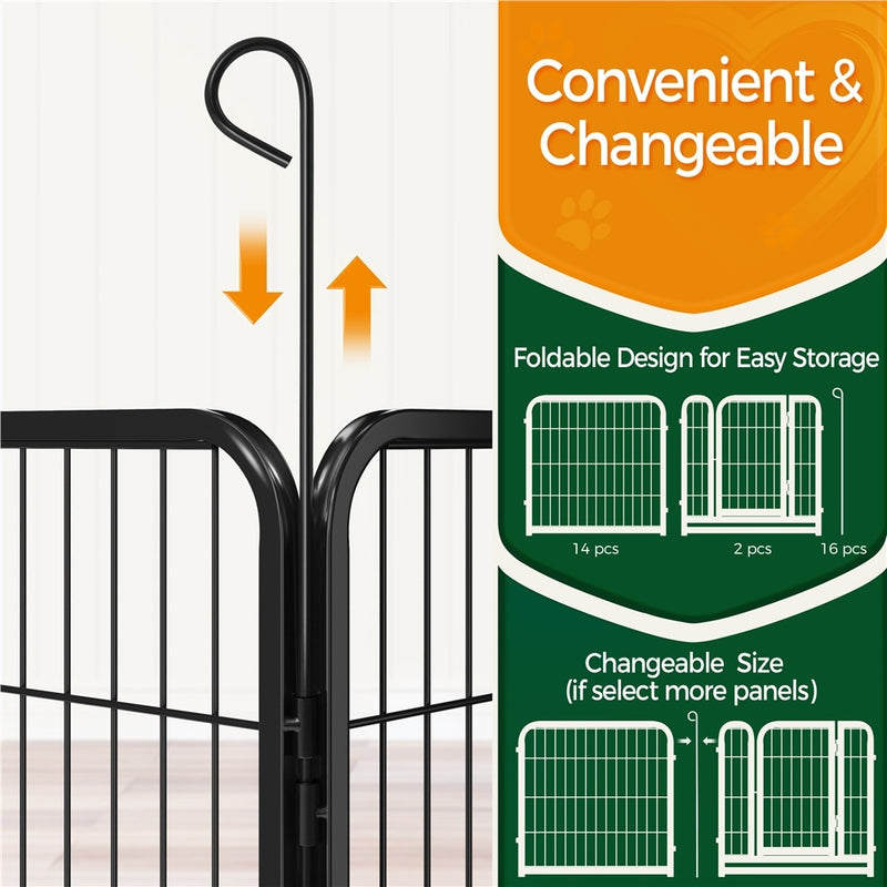 Yaheetech Dog Playpen Outdoor, 24 inch 16/12 Panels