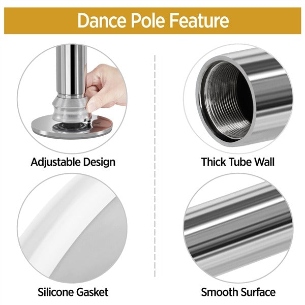 Yaheetech Portable 45mm Spinning Static Dancing Pole