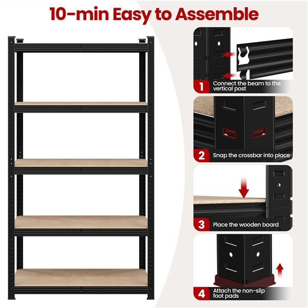 Yaheetech Storage Shelves, 5 Tier (35.5 W x 16 D x 71 H Inches)