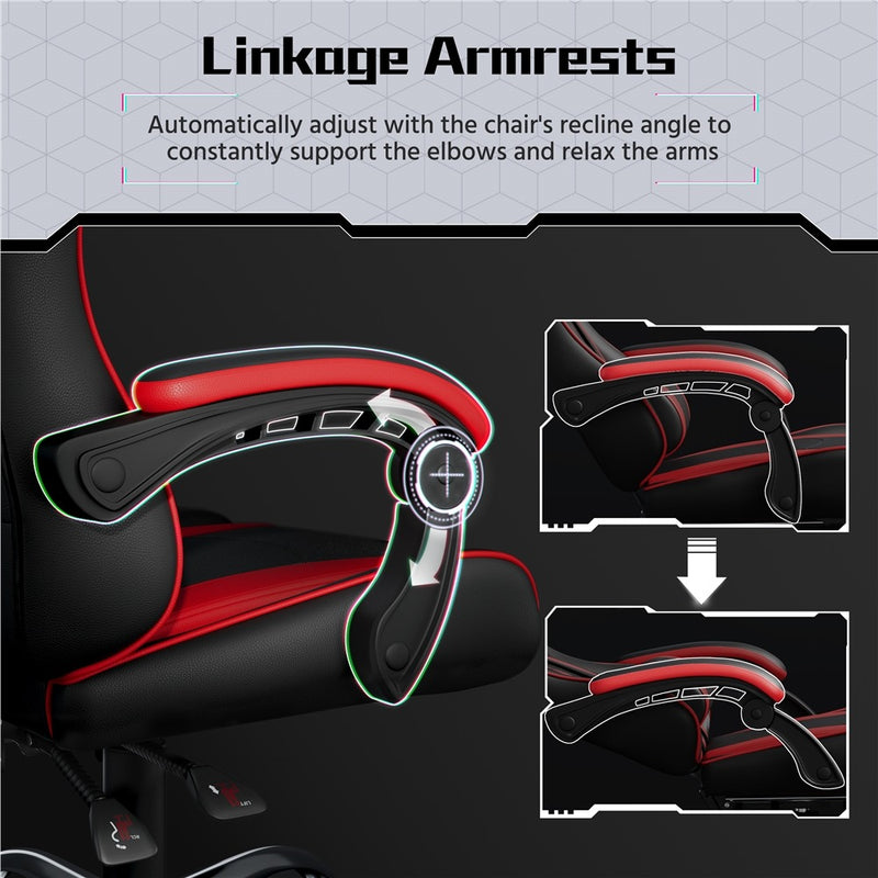 Yaheetech Computer Office Chair with Headrest and Massage Lumbar Support