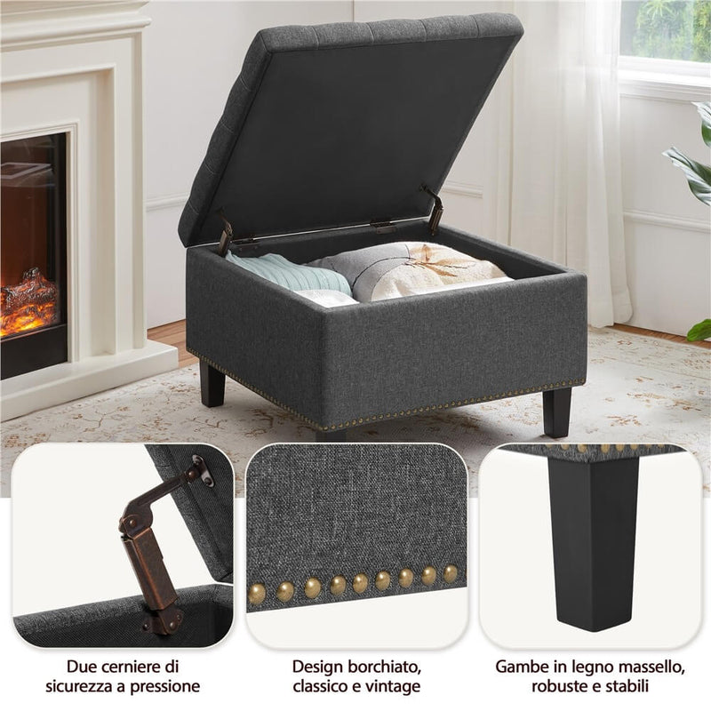 Yaheetech 28-inch Entryway Ottoman Bench with Storage