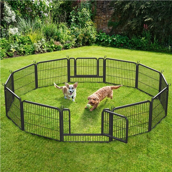 Yaheetech Wide Panel Dog Playpen, 12 Panels 24/32 inch