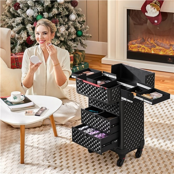 Yaheetech Rolling Makeup Train Case