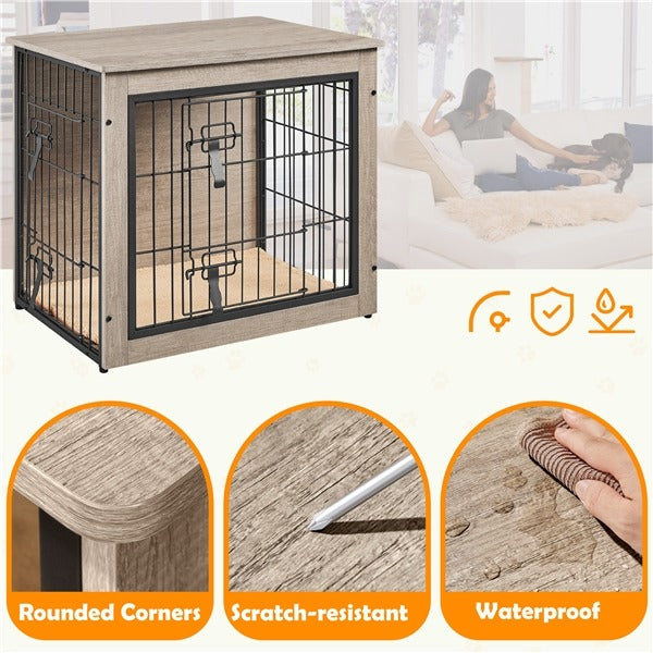 Yaheetech 27.5''/38'' Dog Crate Furniture with Cushion