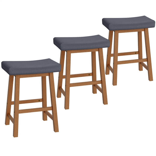 Set of 3 Farmhouse Counter Height Bar Stools