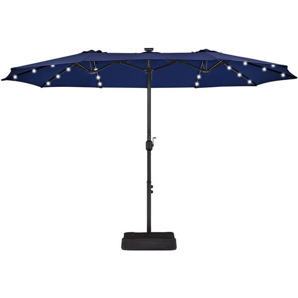 Yaheetech 13 ft Large Patio Umbrella with Solar Lights Double-Sided