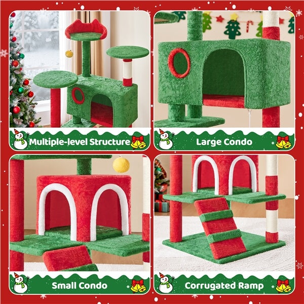 54.5'' Tall Cat Tree Condo Kitten Tree Tower
