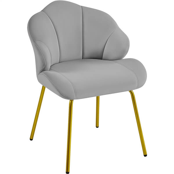 Yaheetech Velvet Accent Chair with Shell-Shaped Backrest