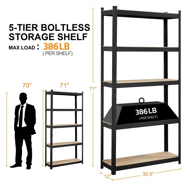Yaheetech Storage Shelves, 5 Tier (35.5 W× 12 D × 71 H Inches)