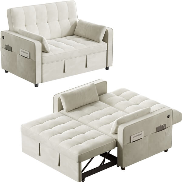 Yaheetech 3-in-1 Pull-Out Sofa Bed