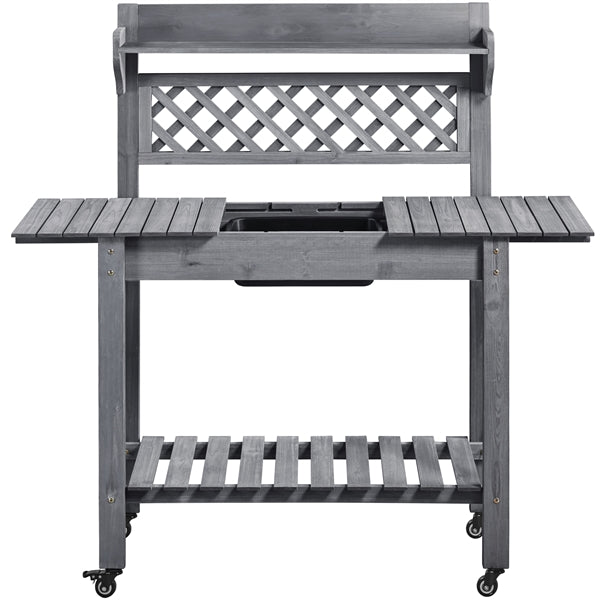 Yaheetech Potting Bench Table Removable Sink/Storage Shelf