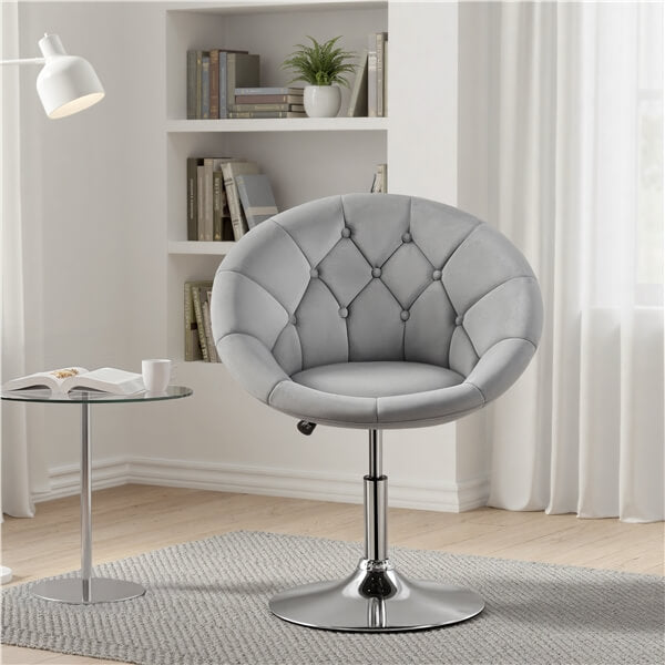 Yaheetech Height Adjustable Modern Round Barrel Chair