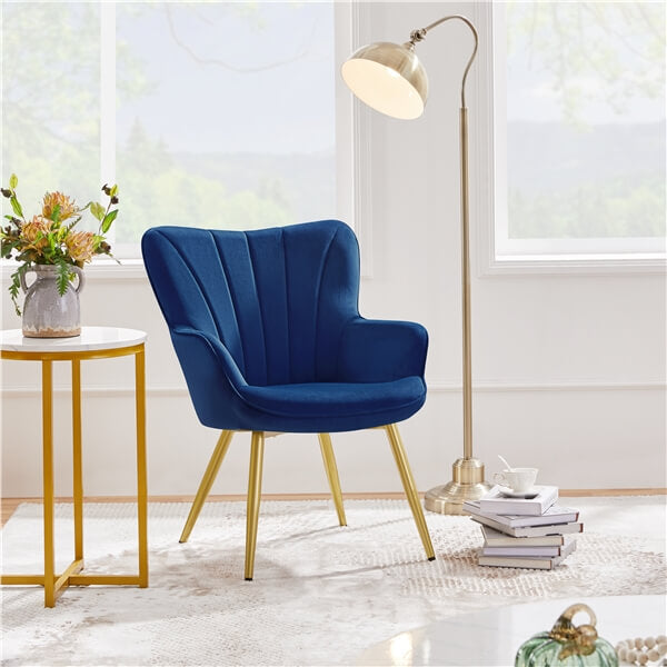 Yaheetech Velvet Accent Chair