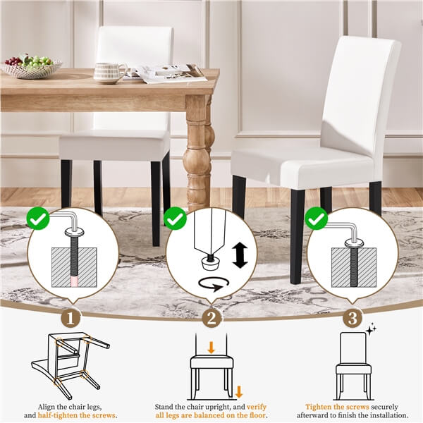 Yaheetech Dining Chairs Set of 4 PU Leather Upholstered Parsons