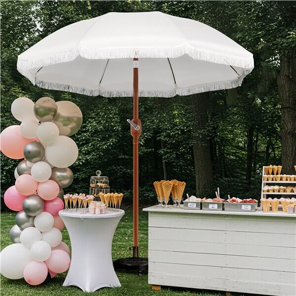 9ft Eight-Rib Holiday Style Patio Umbrella